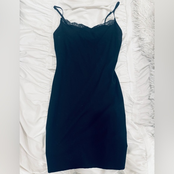 Garage Black Mini Dress w/lace trim. Size: XS. NWT - Picture 2 of 3